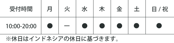 RAKUDA2号店 Terogong店の営業時間